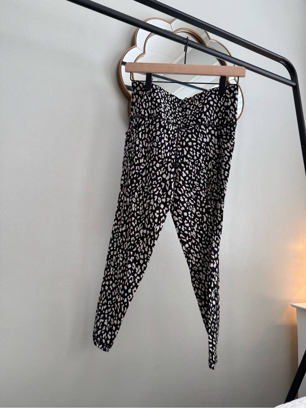 Athleta Black and White Leopard Print Leggings
